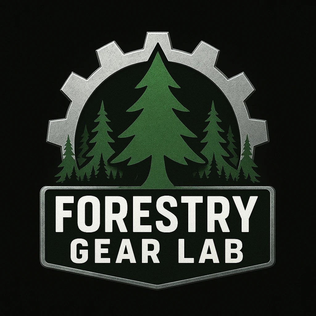 Forestry Gear Lab logo - tree and gear badge